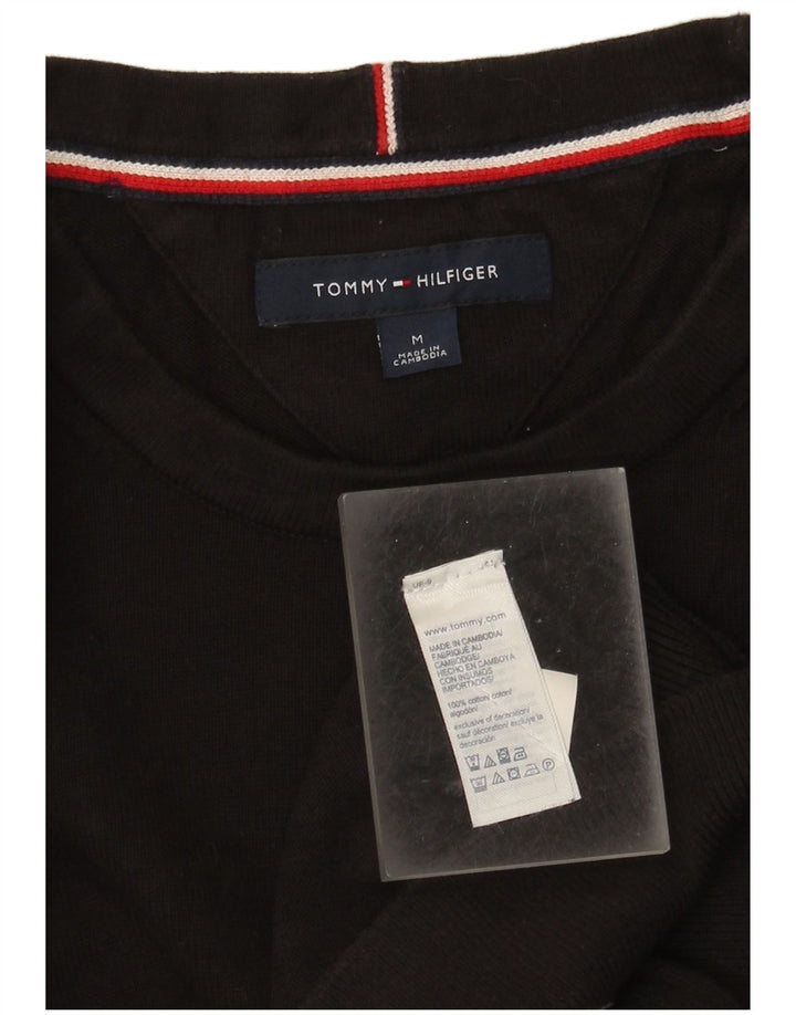 Tommy Hilfiger Pull à col rond pour homme en coton noir moyen