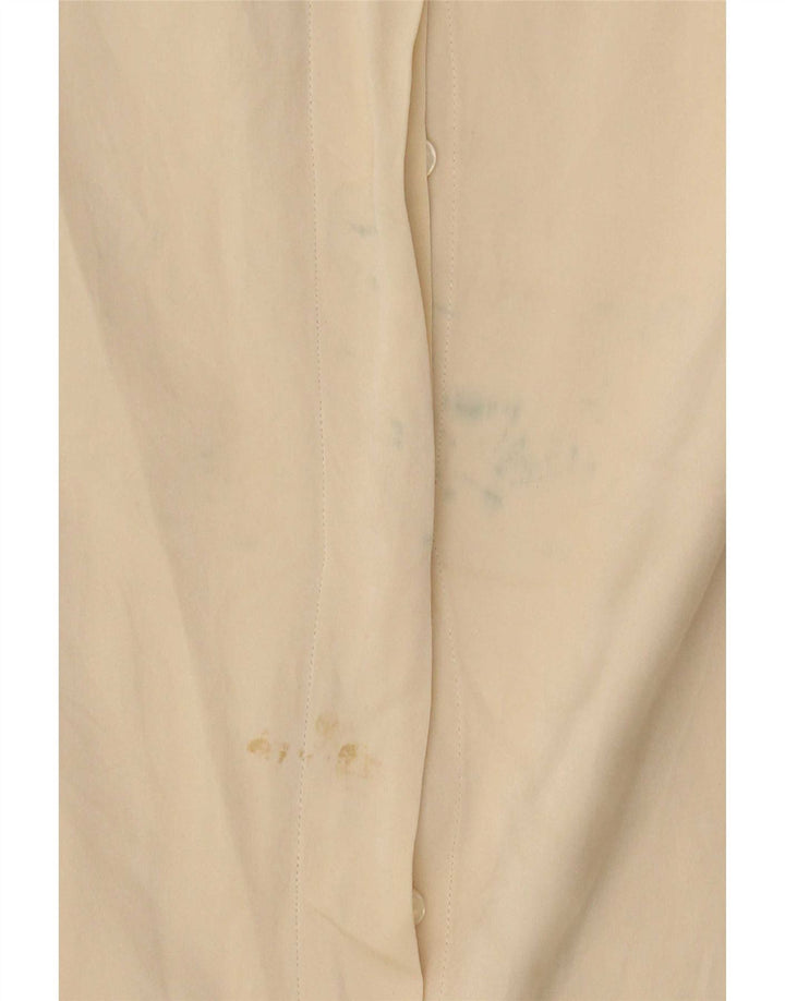 chemise surdimensionnée femme vintage UK 8 Petite soie beige