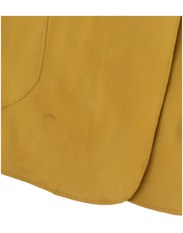 DI BARI Veste en daim surdimensionnée pour femme EU 42 Grand cuir jaune