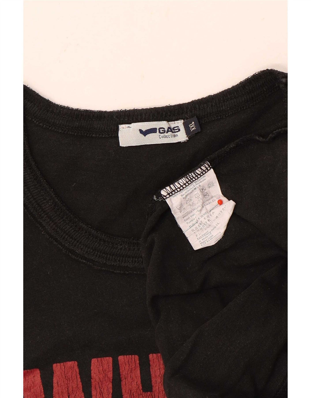 Gas Haut Graphique Homme Manches Longues 2XL Coton Noir