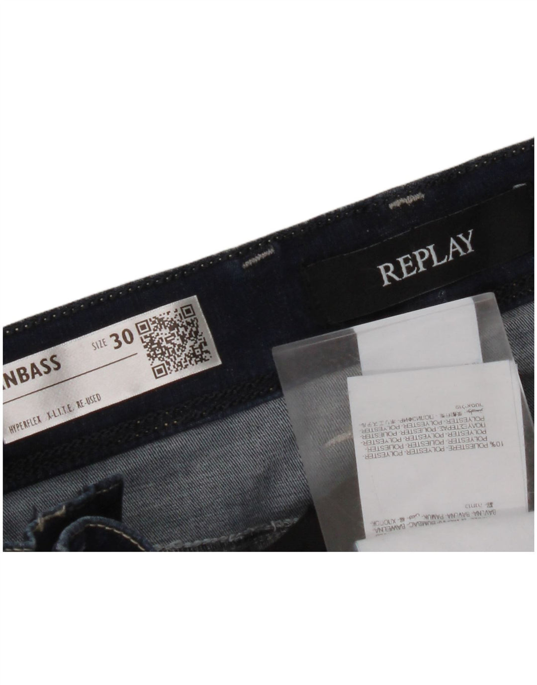 REPLAY Jean Slim Anbass Femme W30 L32 Bleu Marine Coton
