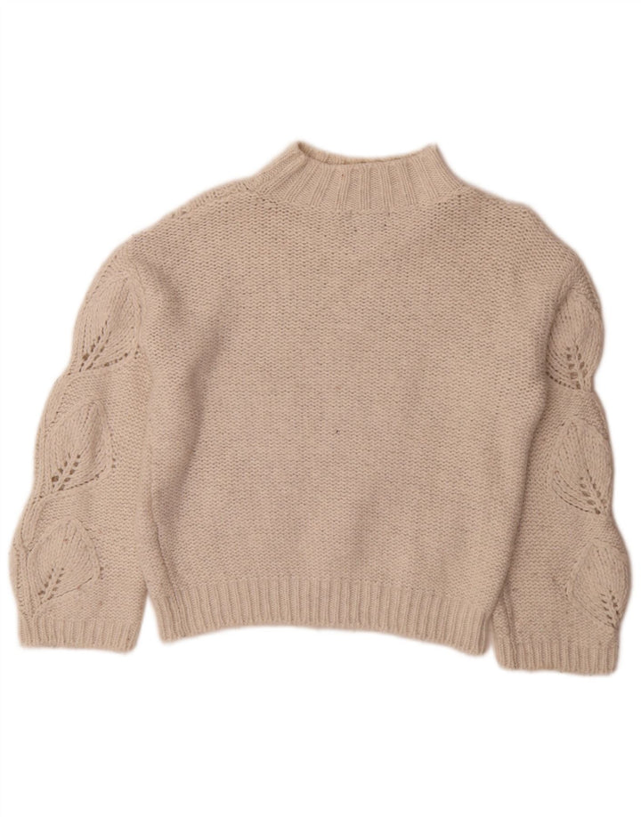 Massimo Dutti Pull à col roulé pour femme UK 4 XS Blanc cassé