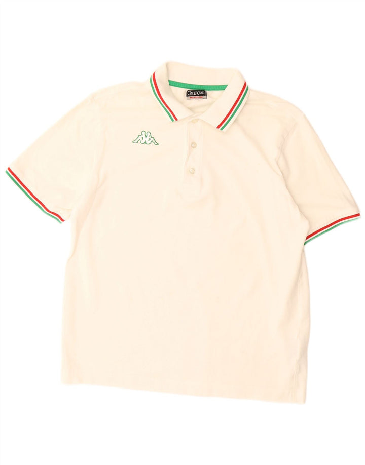KAPPA Polo Homme Blanc Cassé Moyen Coton