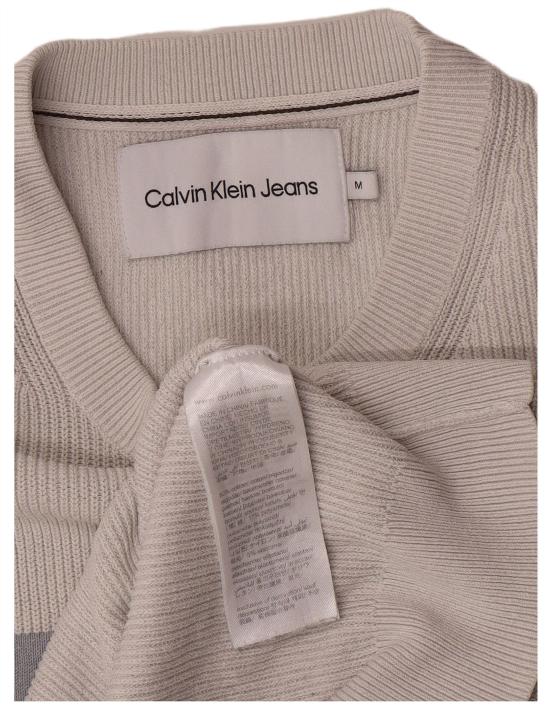 Calvin Klein Jeans Pull Ras du Cou Homme Gris Moyen Colorblock