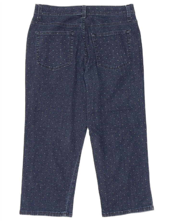 LEE Jean Capri coupe classique pour femme US 6 Medium W28 L19 Bleu marine à pois