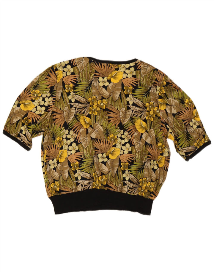 Blouse Femme Vintage Top IT 48 XL Coton Floral Multicolore