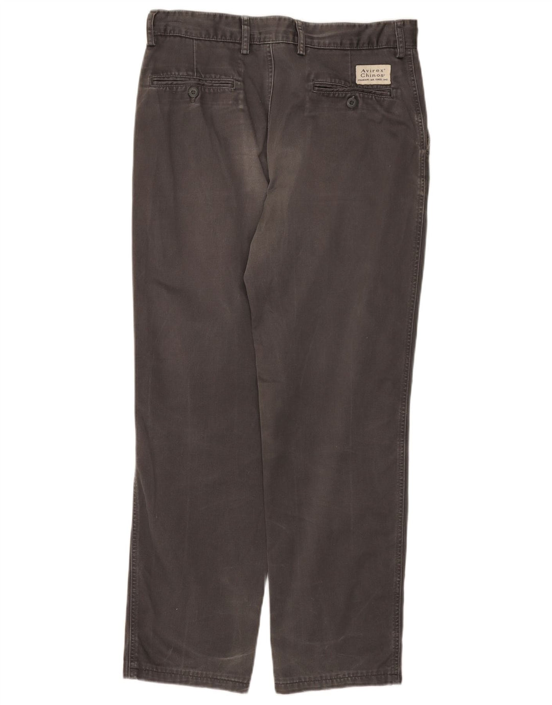 AVIREX Pantalon Chino Droit Homme W32 L29 Gris Coton