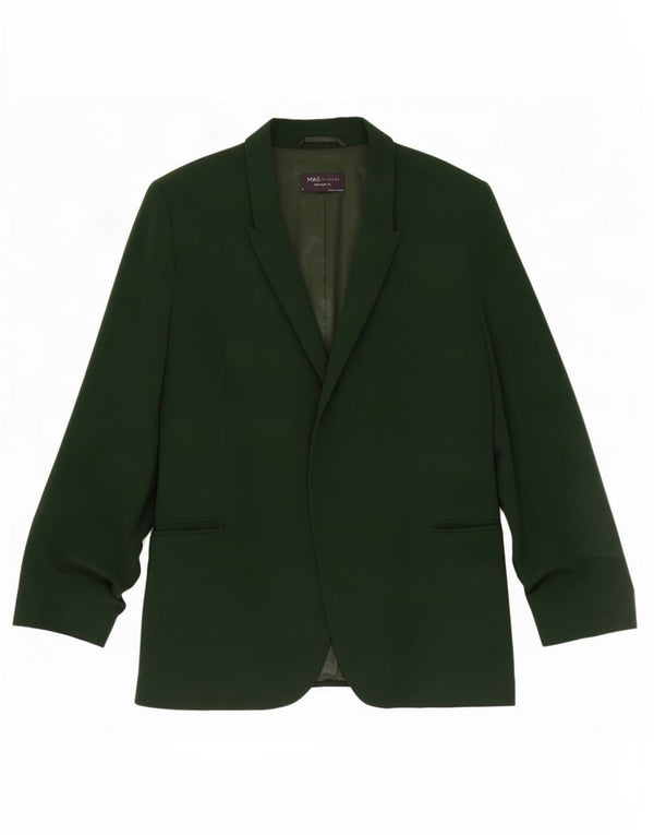 Marks & Spencer Veste blazer ouverte à manches 3/4 pour femme UK 12 Vert moyen