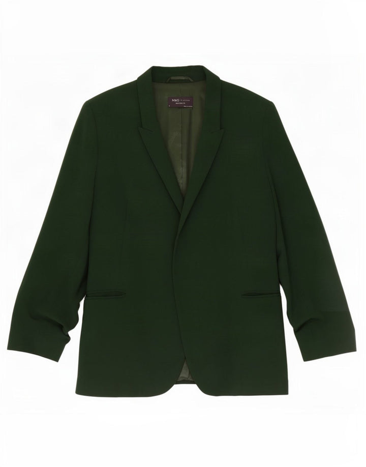 Marks & Spencer Veste blazer ouverte à manches 3/4 pour femme UK 12 Vert moyen