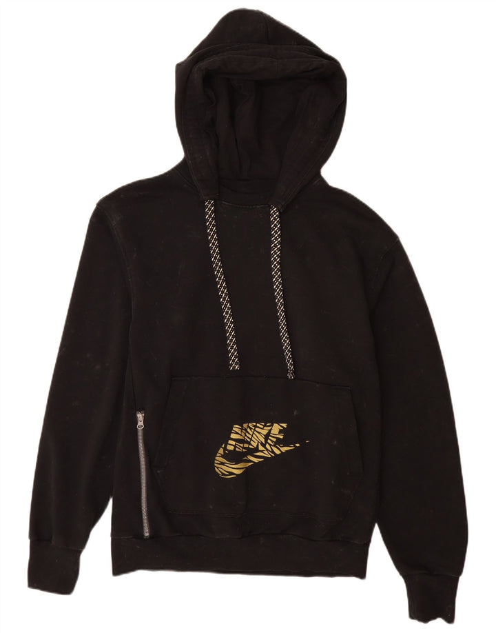 NIKE Pull à capuche graphique Dri Fit pour hommes, petit coton noir