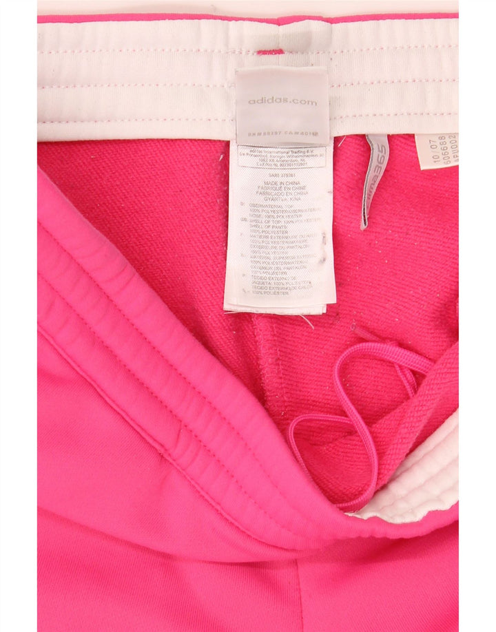 Adidas Pantalon de survêtement droit pour femme UK 10 Petit Rose Polyester