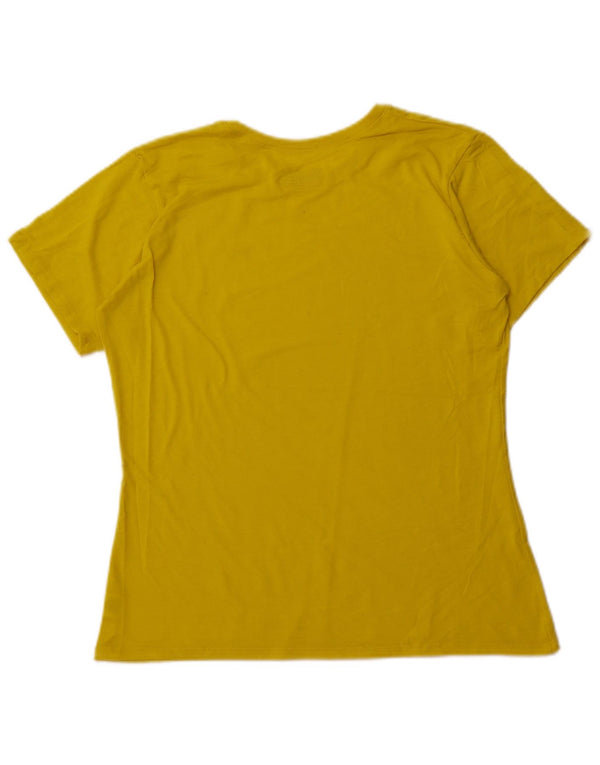 Under Armour T-Shirt Femme UK 12 Jaune Moyen Polyester