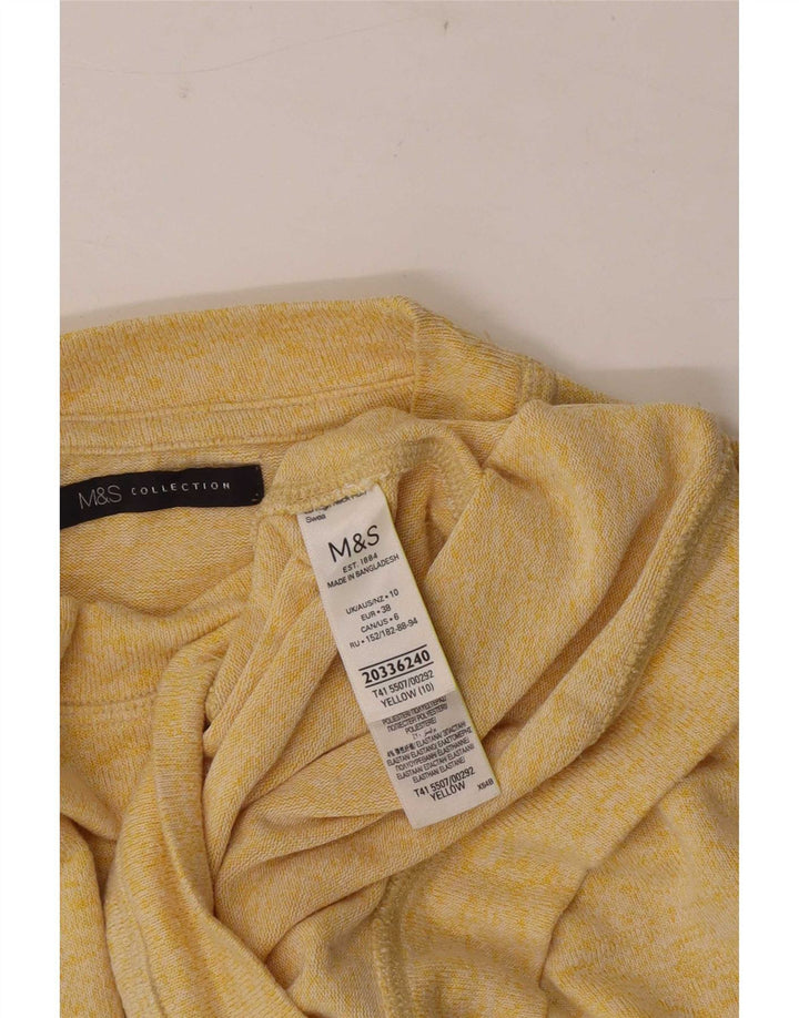 Marks & Spencer Haut chemisier surdimensionné pour femme UK 10 Petit jaune moucheté