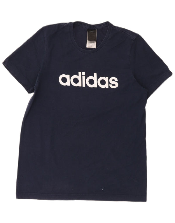 Adidas T-shirt graphique pour homme en coton bleu marine Taille S