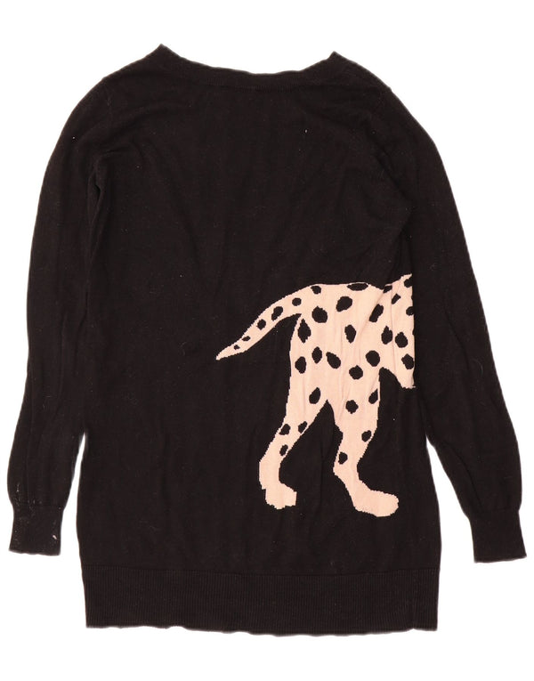 Oasis Robe pull graphique pour femme UK 6 XS Noir Coton