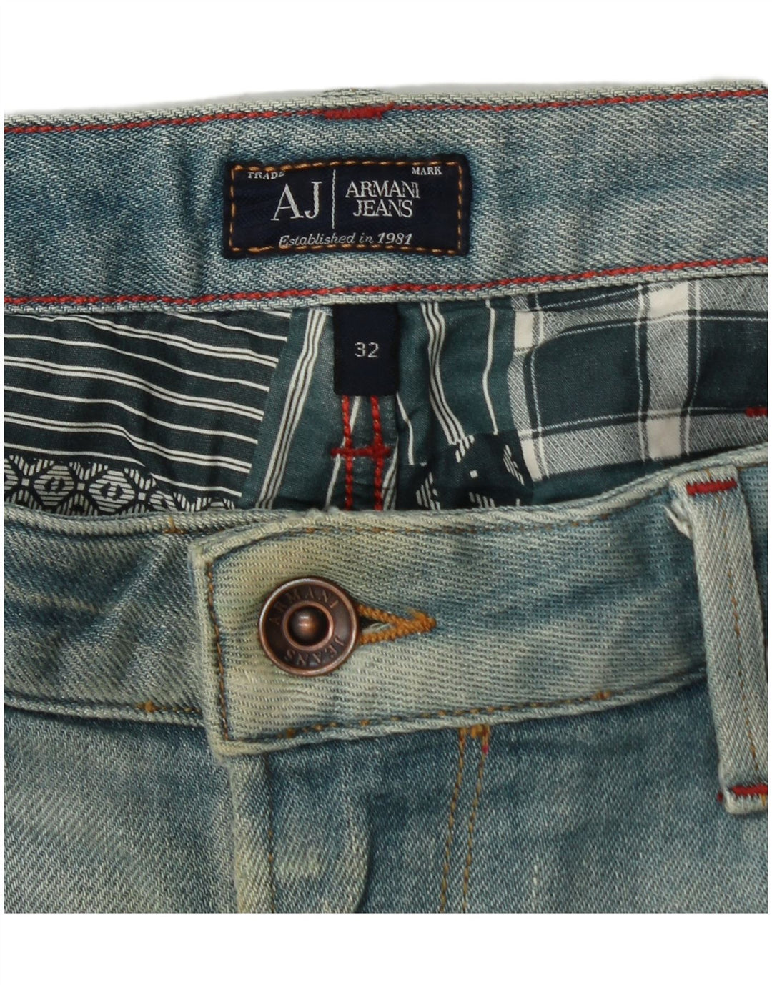 ARMANI Jean Slim Homme W32 L34 Bleu Coton