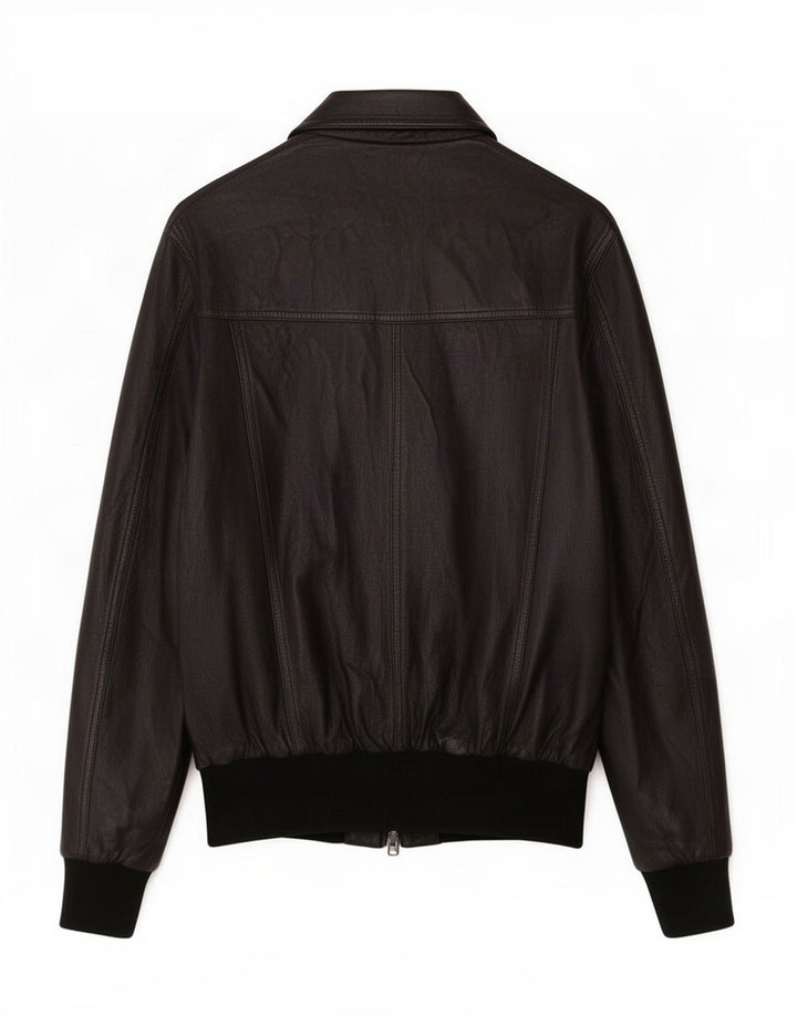 Veste en cuir femme vintage IT 48 XL Noir