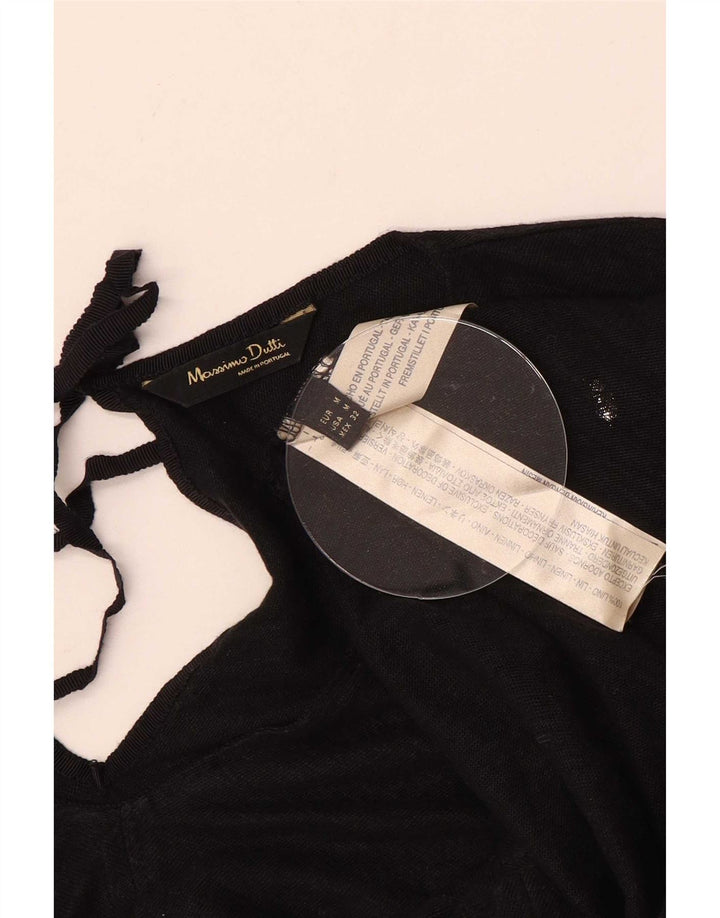 Massimo Dutti Haut à manches longues pour femme UK 44 Lin noir moyen