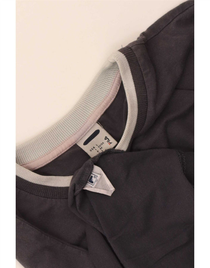 Fila Haut à manches longues pour hommes en coton gris Large