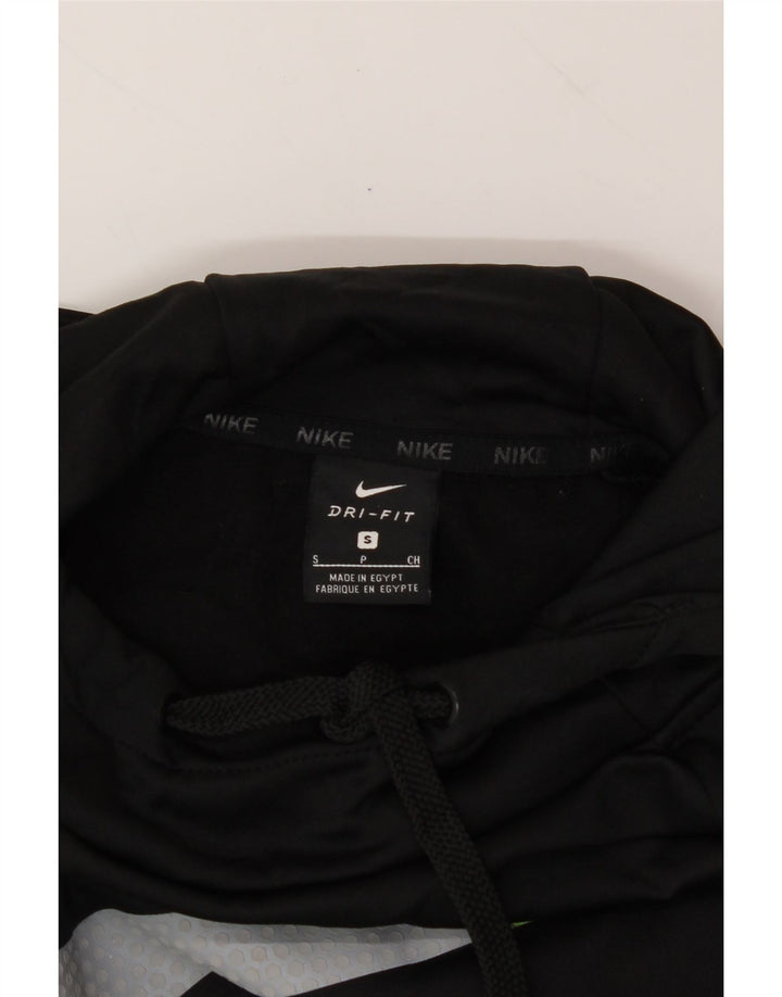 NIKE Mens Dri Fit Graphic Hoodie Jumper Small Black Polyester Vintage Nike and Second-Hand Nike from Messina Hembry 