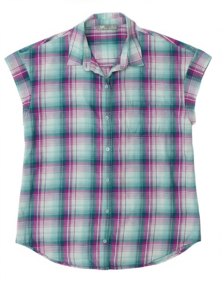 Lee Chemise sans manches Riders pour femme UK 44 Polyester à carreaux vert moyen