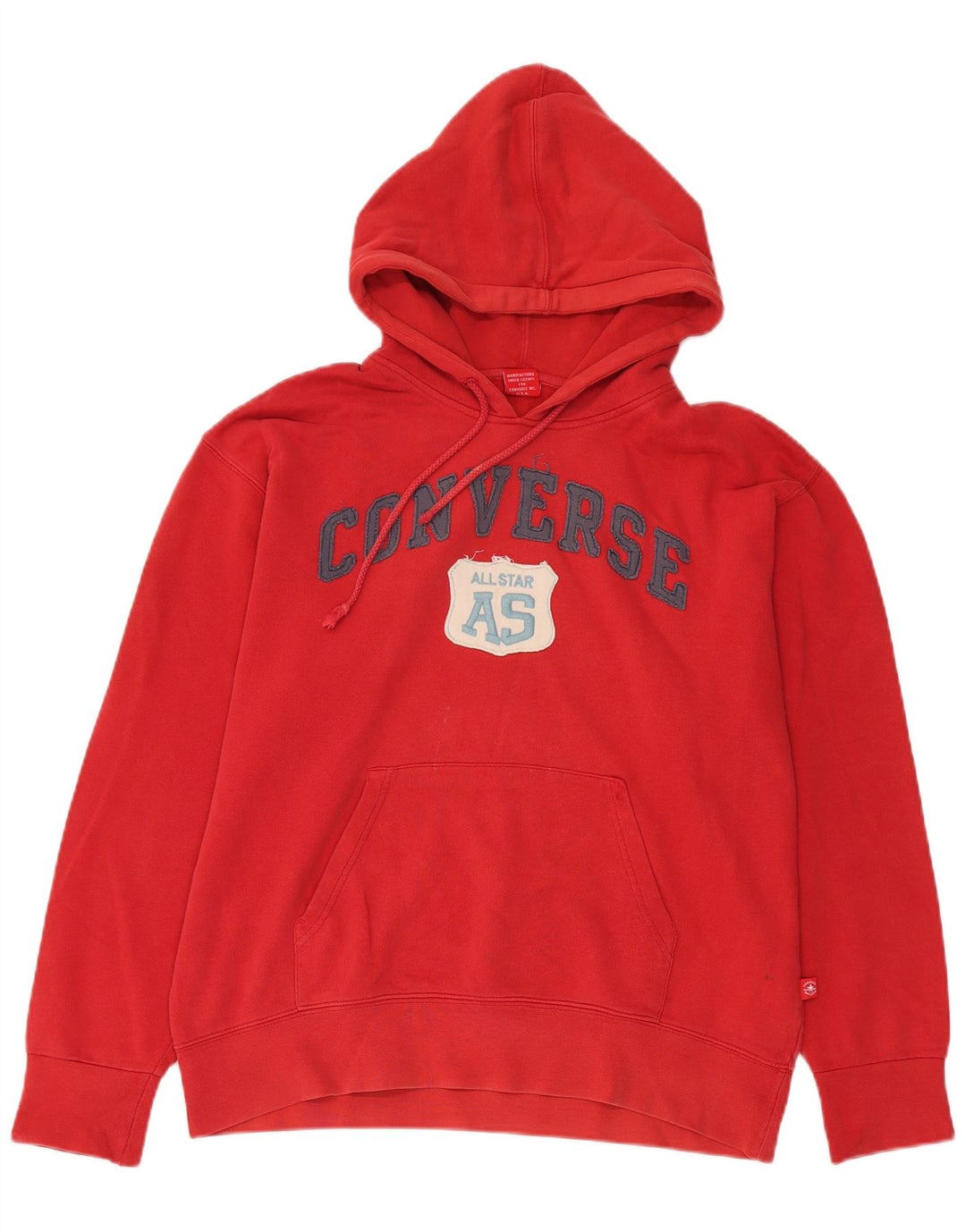 Converse Pull à capuche graphique pour homme en coton rouge Taille L