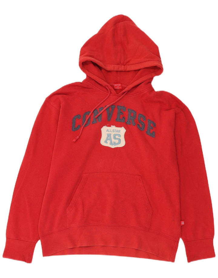 Converse Pull à capuche graphique pour homme en coton rouge Taille L