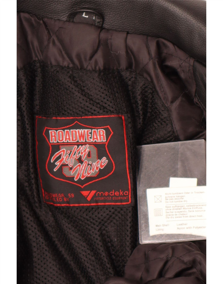Modeka Veste de motard pour femme UK 16 Grand cuir noir