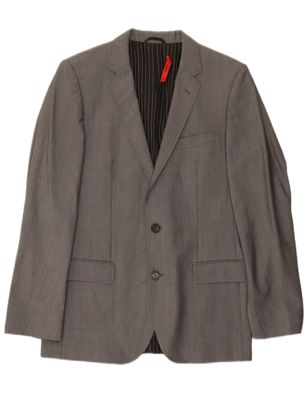 Hugo Boss Veste blazer à 2 boutons pour homme EU 48 Gris moyen Laine