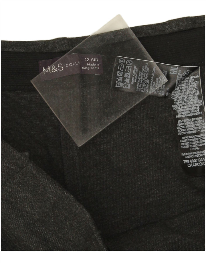 Marks & Spencer Pantalon droit femme UK 12 Medium W30 L29 Gris Viscose
