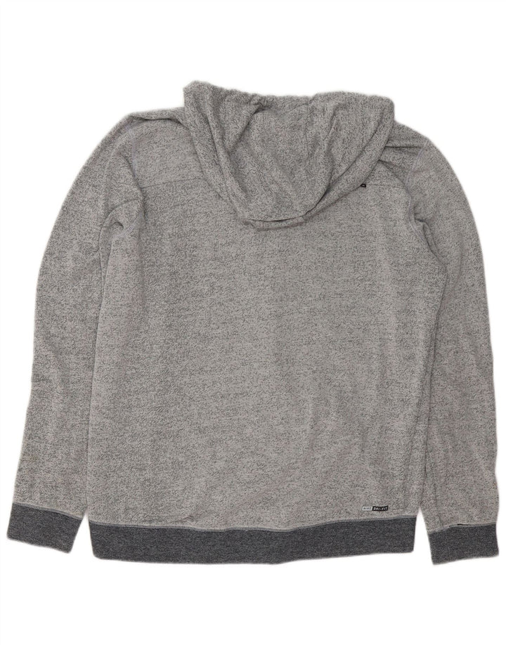 HURLEY Pull à capuche zippé pour homme en coton gris grand