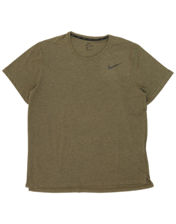 Nike Hommes Dri Fit T-Shirt Haut XL Vert Polyester