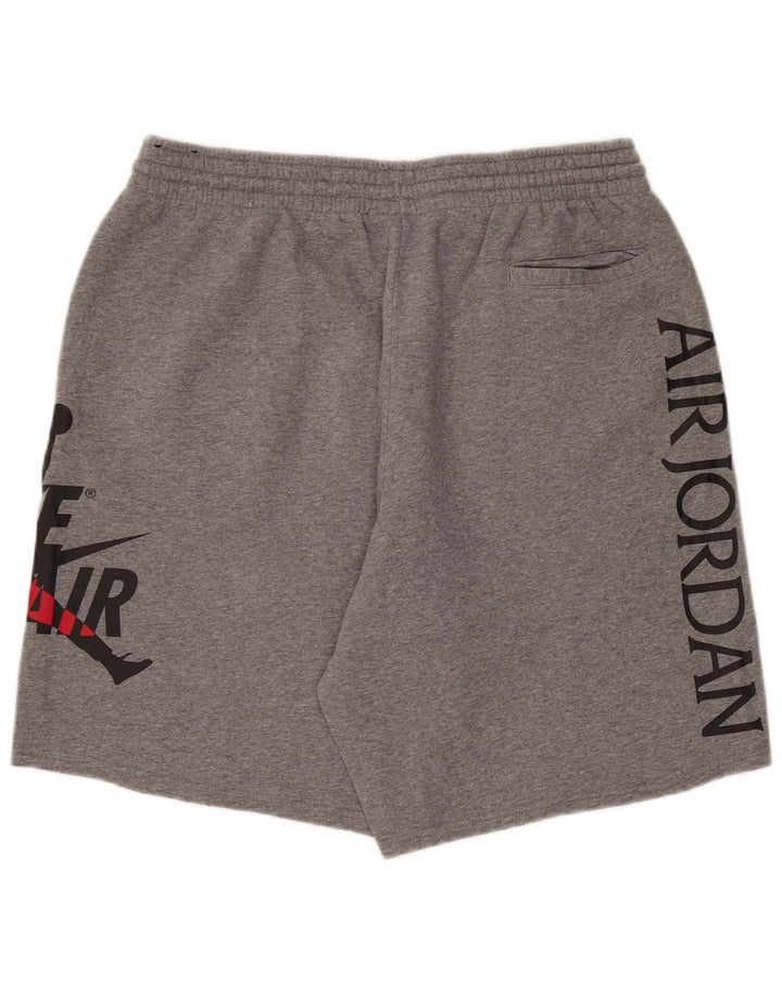Jordan Short de sport graphique pour hommes, grand coton moucheté gris