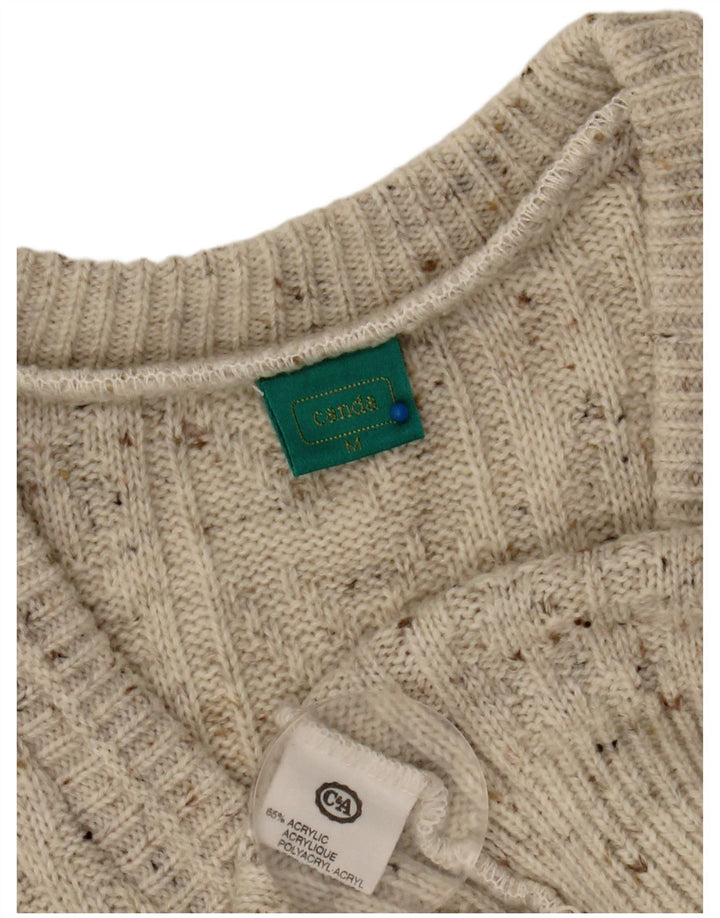 Canda Pull Col V Homme Gris Moyen Acrylique Moucheté