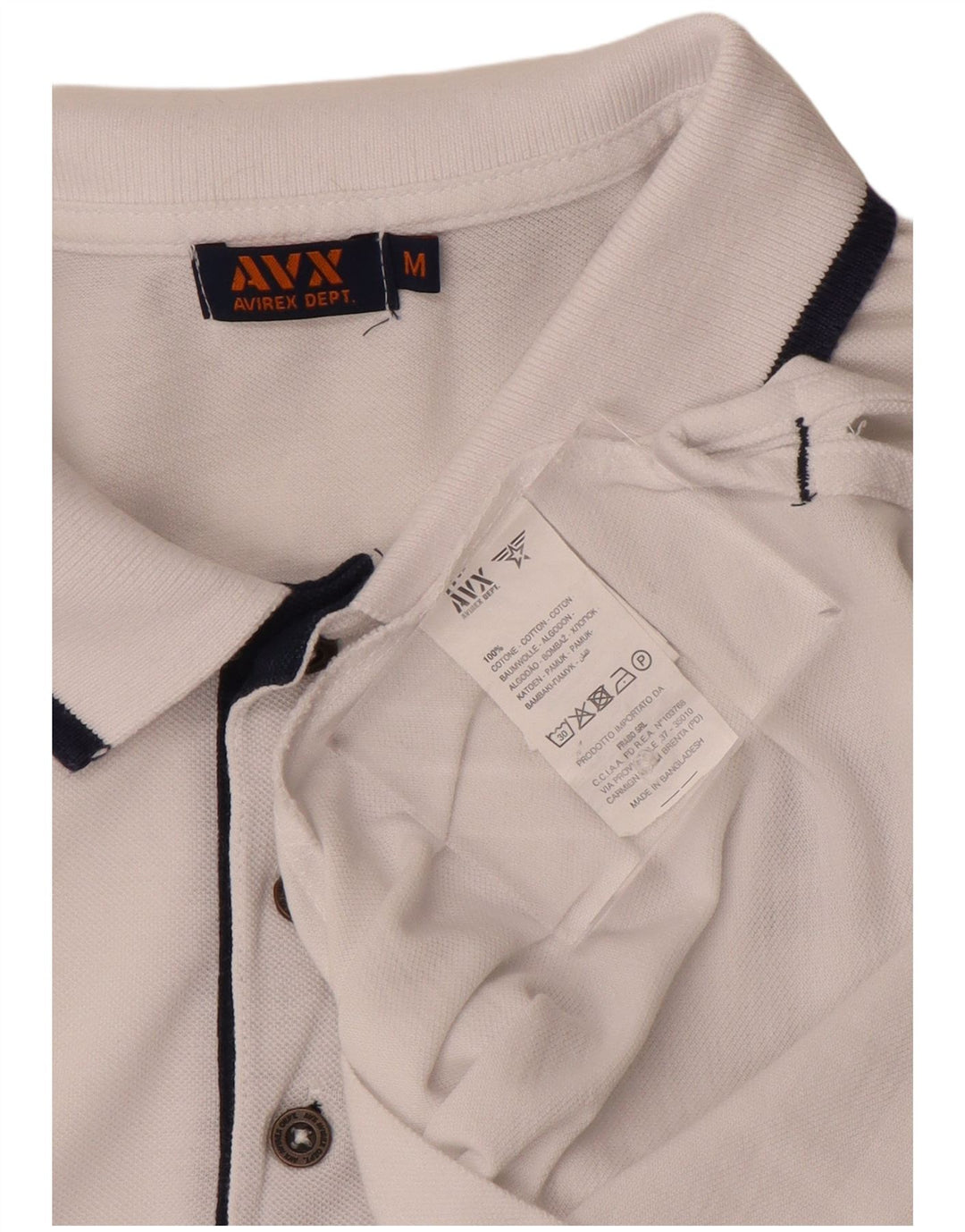 AVIREX Polo Graphique Homme Coton Blanc Moyen