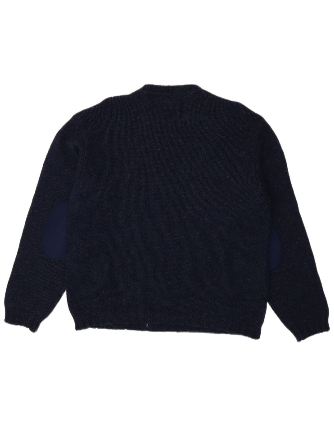 Benetton Pull ras du cou pour hommes, grand, bleu marine, Argyle/diamant