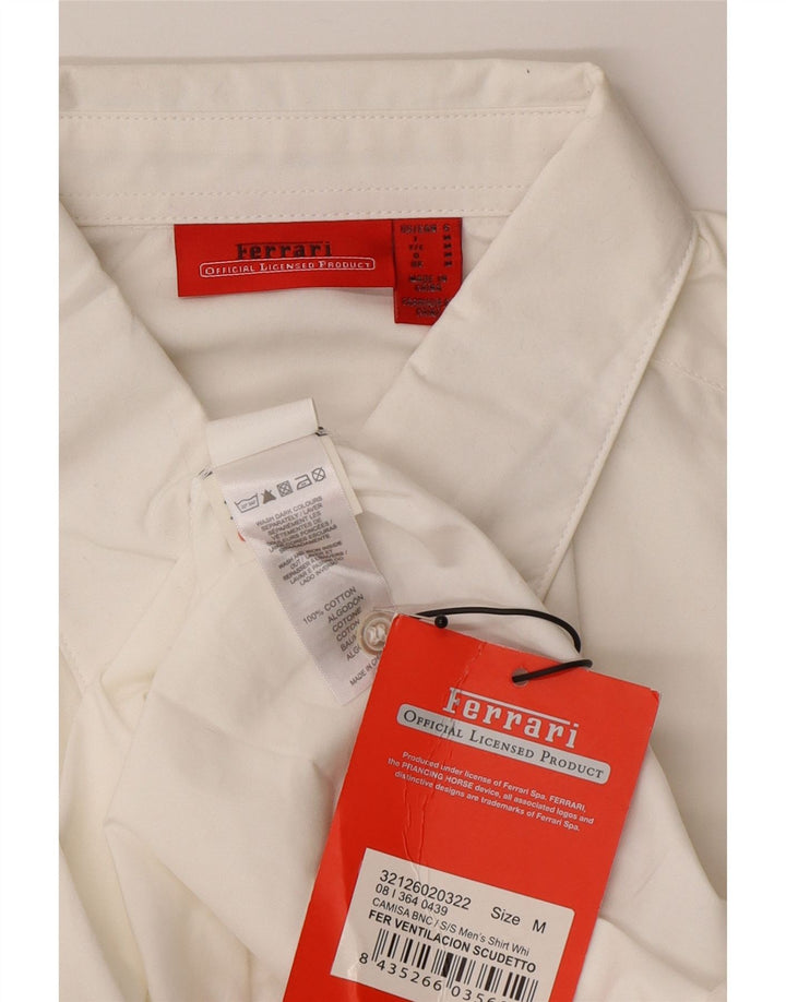 Ferrari Mens Short Sleeve Shirt Medium White Cotton