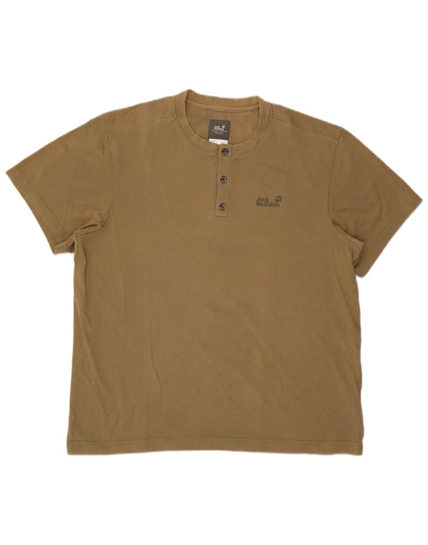 Jack Wolfskin T-Shirt Homme Top UK 46/48 2XL Kaki Coton