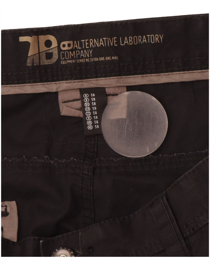 ANGELO LITRICO Bermuda Cargo Homme EU 58 4XL W42 Coton Noir