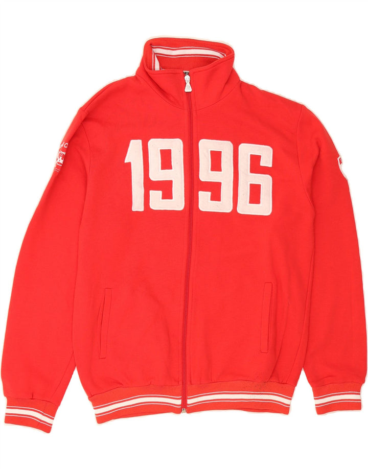 ERREA Mens Graphic Tracksuit Top Jacket Medium Red Cotton Vintage Errea and Second-Hand Errea from Messina Hembry 