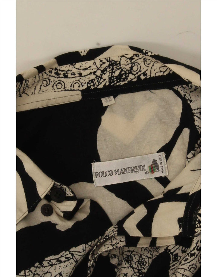 chemise à manches courtes vintage pour hommes IT 42 Grand patchwork noir