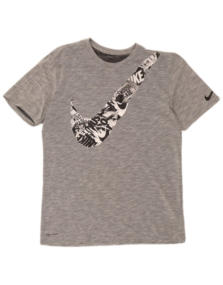 Nike Homme Dri Fit Graphic T-Shirt Haut Gris Moyen Coton