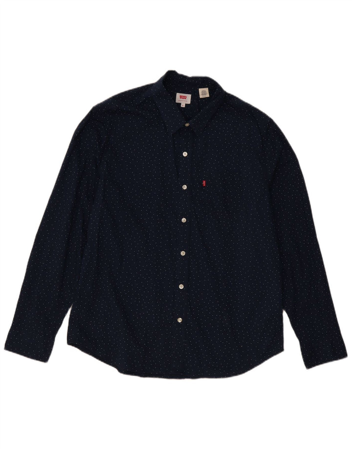 Levi's Chemise XL Bleu Marine Spotted Cotton Classic Homme