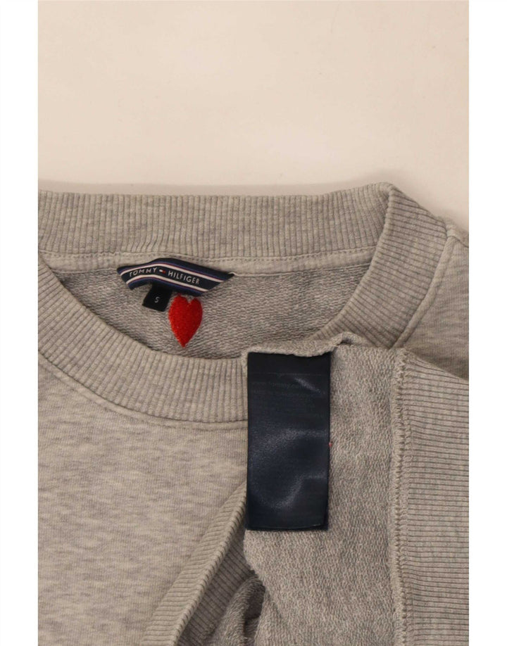 Tommy Hilfiger Sweat-shirt court surdimensionné pour femme UK 10 Petit Gris