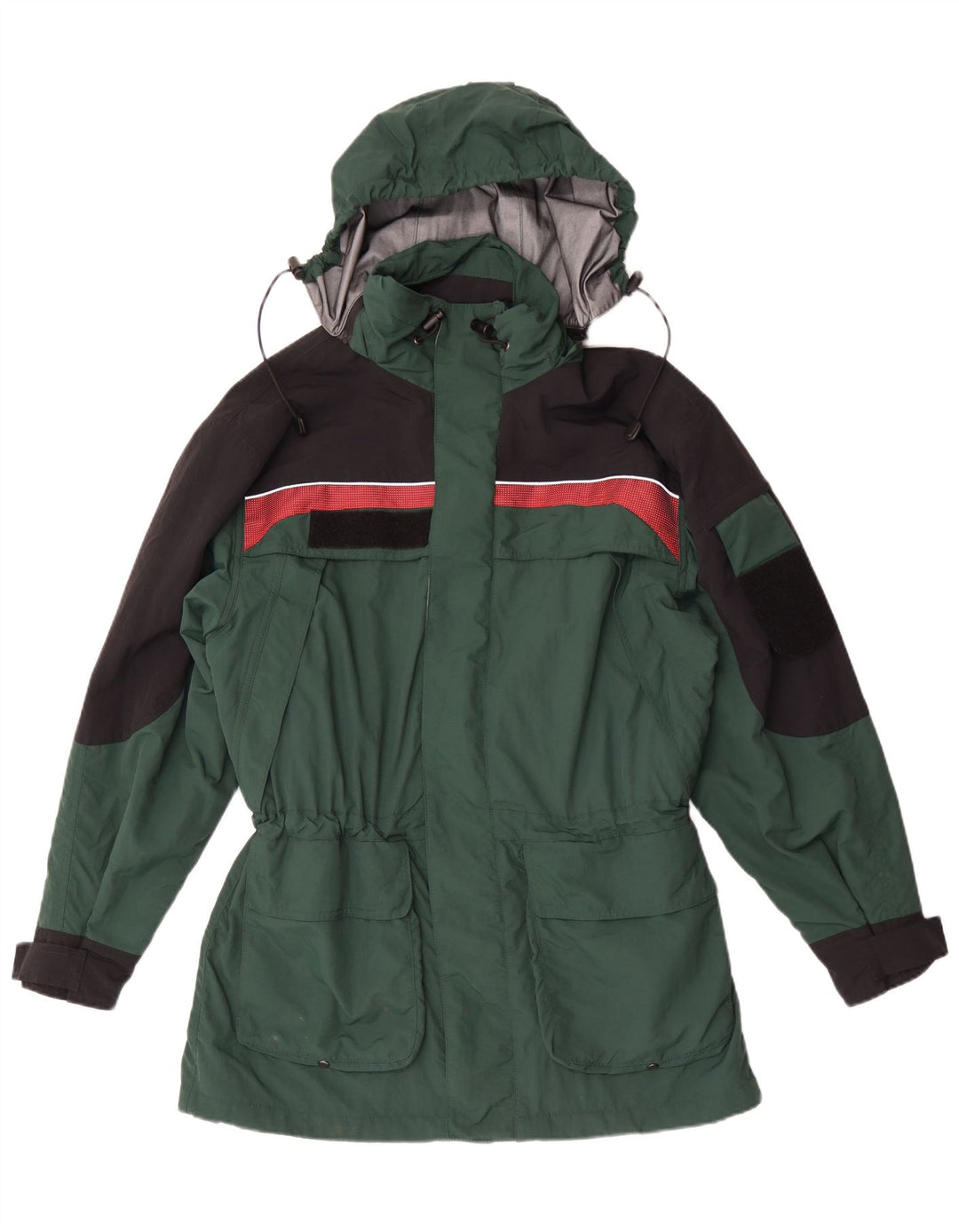 veste de pluie à capuche vintage pour homme UK 40 Grand Polyamide Vert