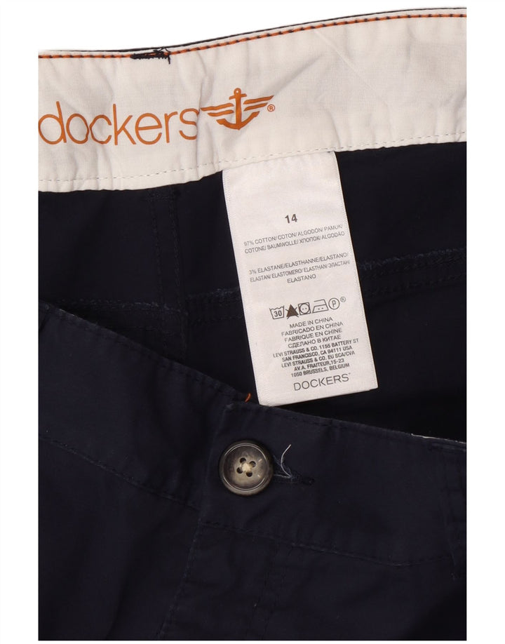 DOCKERS Bermuda Femme US 14 XL W34 Bleu Marine Coton