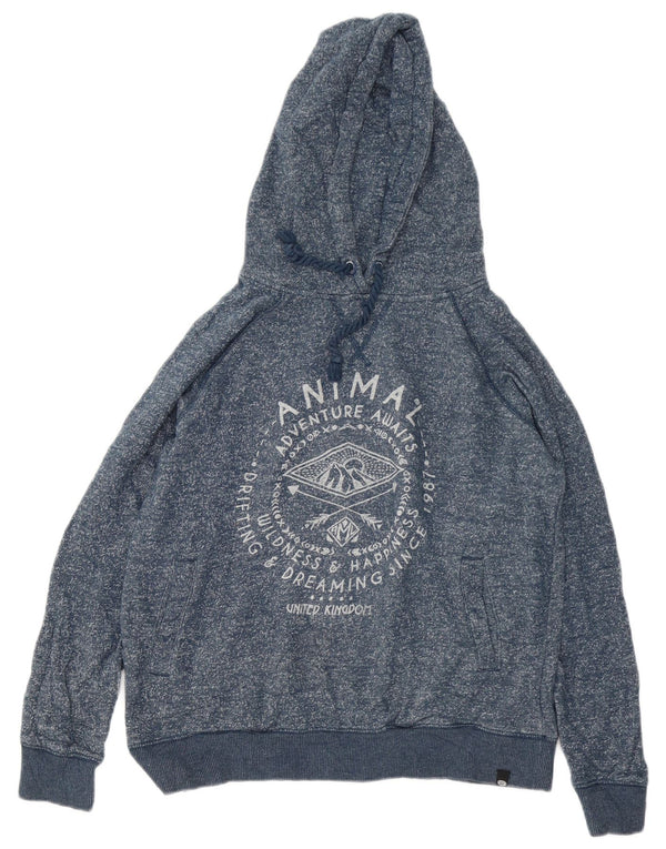 Animal Girls Graphic Sweat à capuche oversize 11-12 ans Bleu marine moucheté