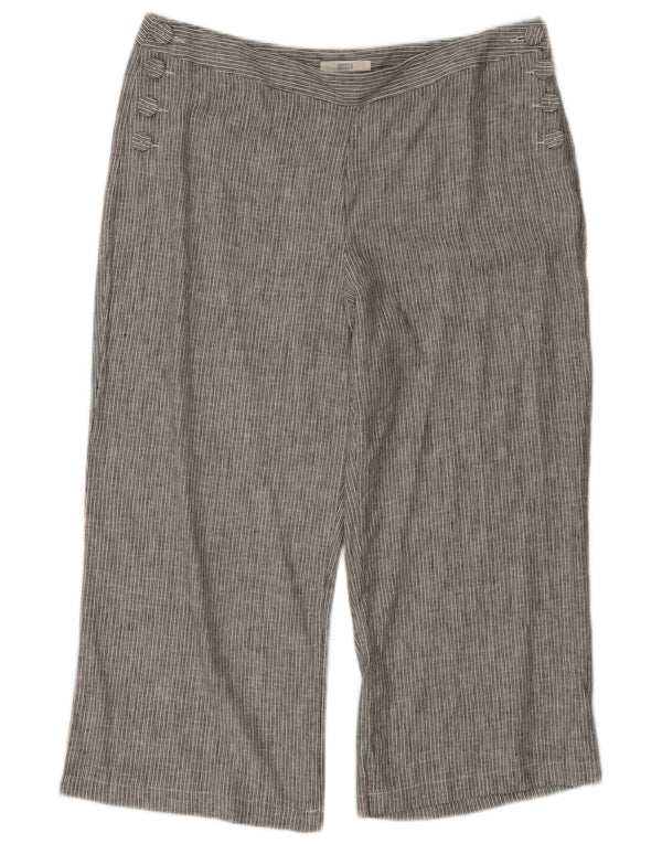Marks & Spencer Pantalon Capri pour Femme UK 16 Large W34 L20 Bleu Marine