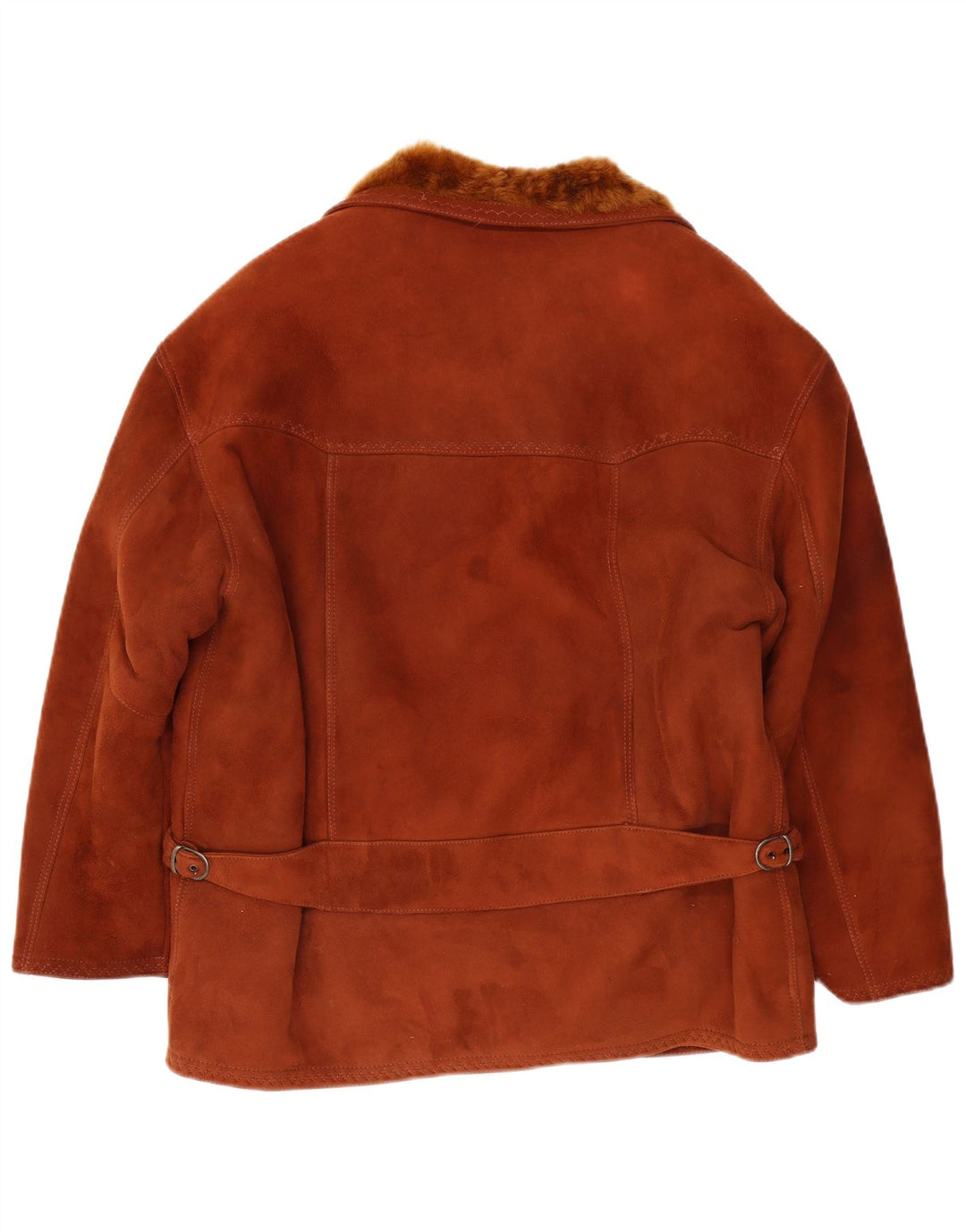 veste en peau de mouton vintage pour hommes UK 38 Brun moyen
