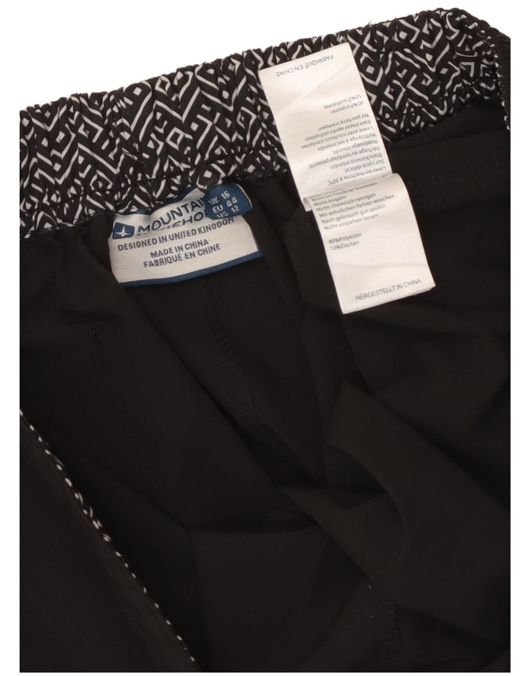 Mountain Warehouse Short de bain pour femme UK 16 Large Noir Polyester